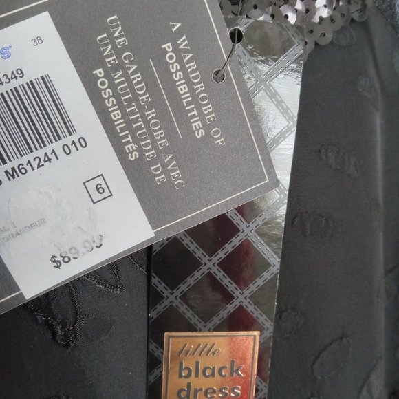 Little black dress Jessica size 6 with sequin trim - Picture 3 of 9